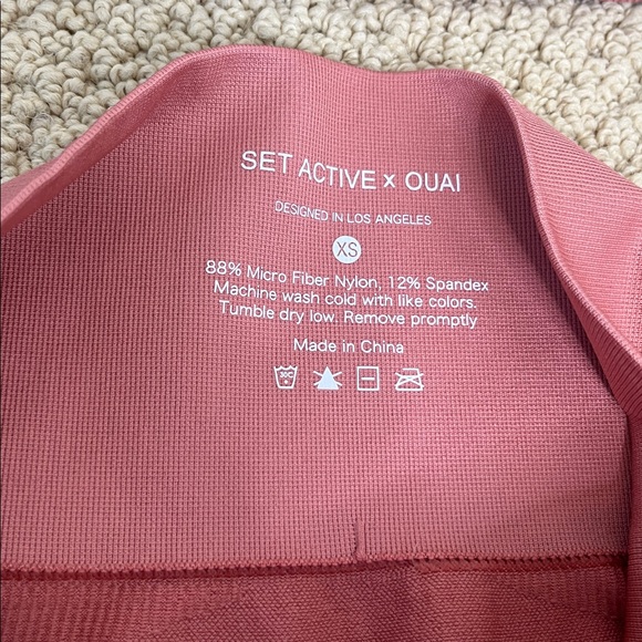 SET ACTIVE x Ouai Collab (Top & Leggings) Workout Set Sz XS - Picture 7 of 7